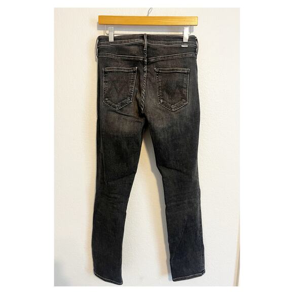 Mother Mid Rise Dazzler Ankle Straight Leg Jeans Night is Watching Black 28 - Picture 3 of 9